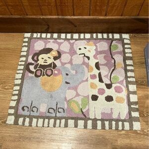 CoCaLo Baby Jacana 29”w x 25”l Rug Monkey, Elephant, Giraffe